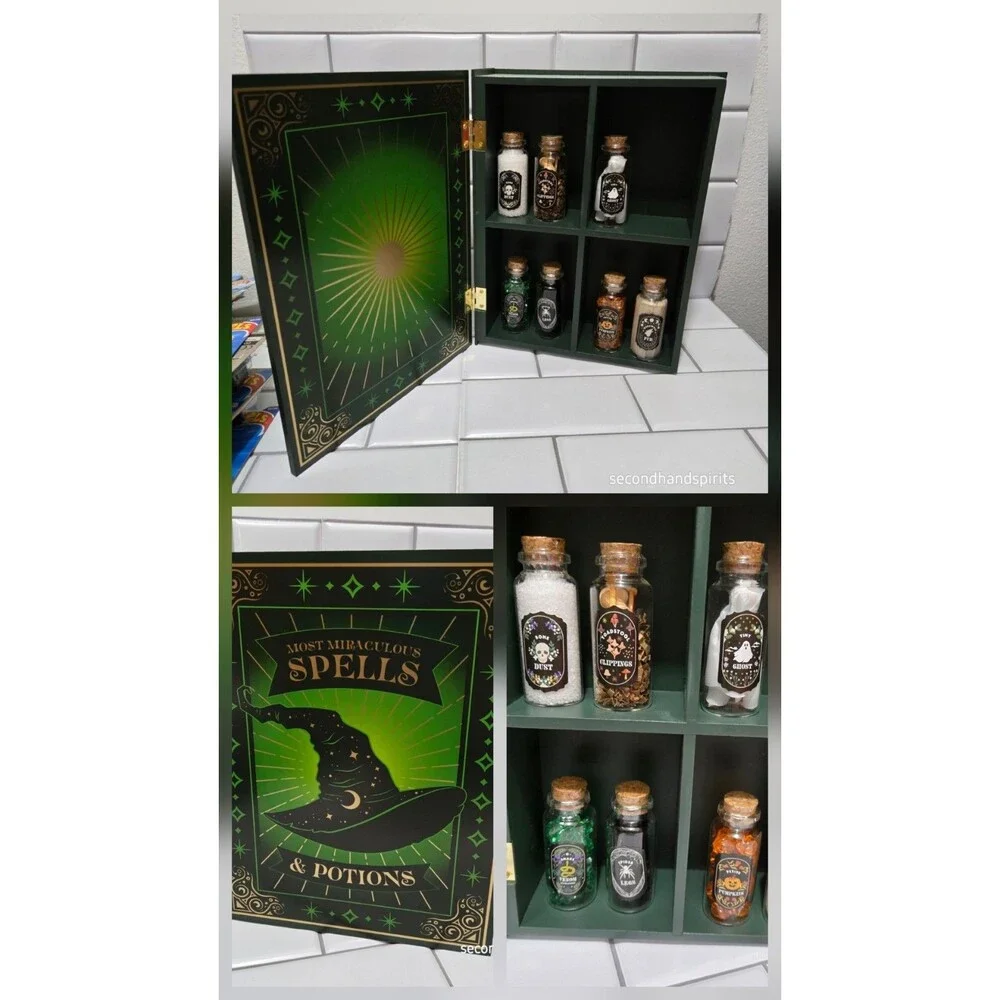 2025 Target Bullseye Halloween Spells Potions Book Storage Box & 7 Mini Potions